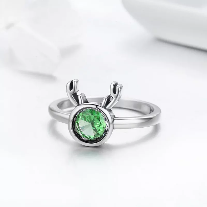 (imagen para) Anillo de Plata Estilo Pandora con Lindos Cuernos - SCR244 - Ver 4