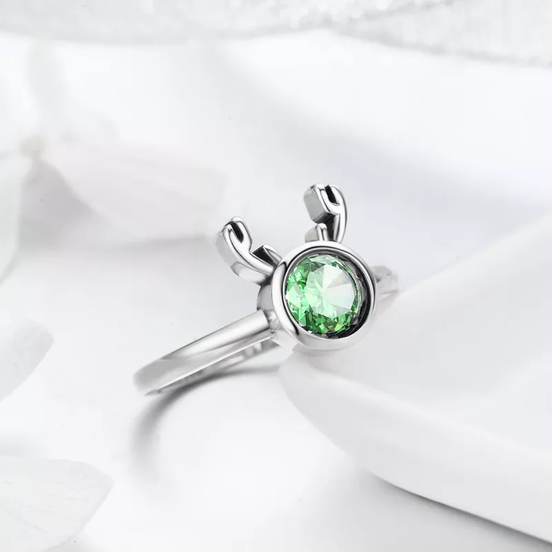 (imagen para) Anillo de Plata Estilo Pandora con Lindos Cuernos - SCR244 - Ver 5