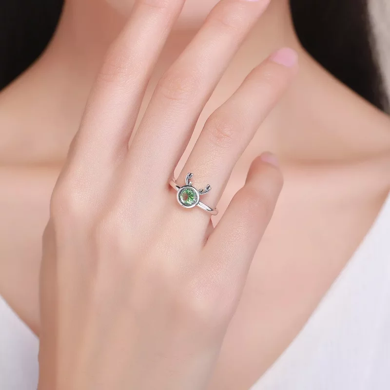 (imagen para) Anillo de Plata Estilo Pandora con Lindos Cuernos - SCR244 - Ver 6