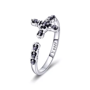 Anillo de plata estilo Pandora con luz de la cruz - SCR447 (imagen para) Anillo de plata estilo Pandora con luz de la cruz - SCR447