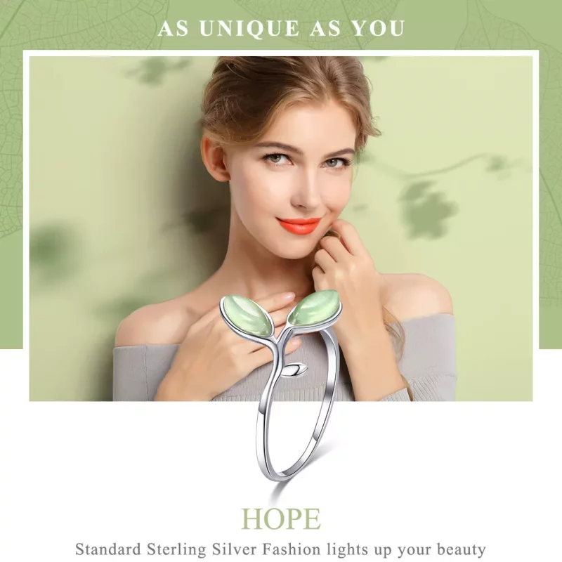 (imagen para) Anillo de plata estilo Pandora con símbolo de esperanza - SCR453 - Ver 2