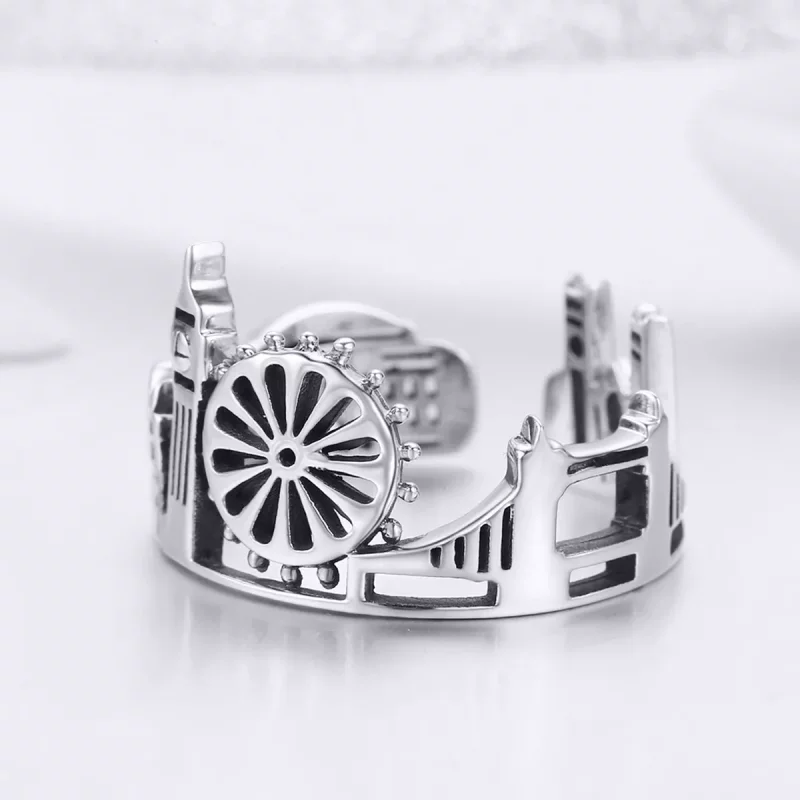 (imagen para) Anillo de plata estilo Pandora London - SCR474 - Ver 4