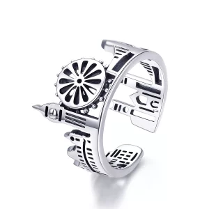 (imagen para) Anillo de plata estilo Pandora London - SCR474