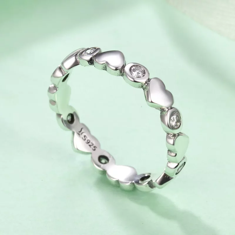 (imagen para) Anillo de Plata Estilo Pandora Mi Corazón Brilla - SCR164 - Ver 4