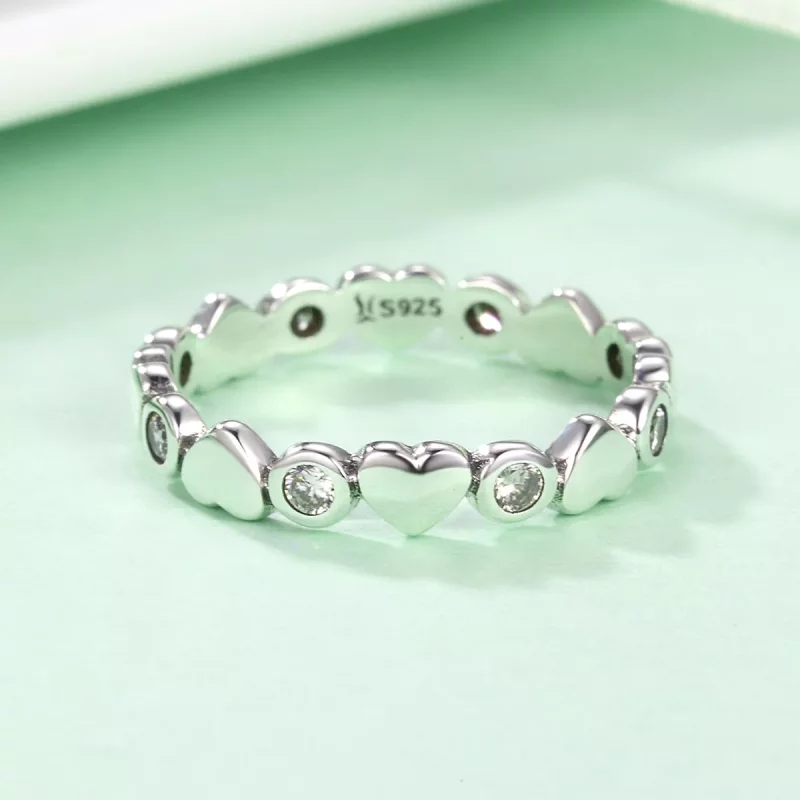 (imagen para) Anillo de Plata Estilo Pandora Mi Corazón Brilla - SCR164 - Ver 5