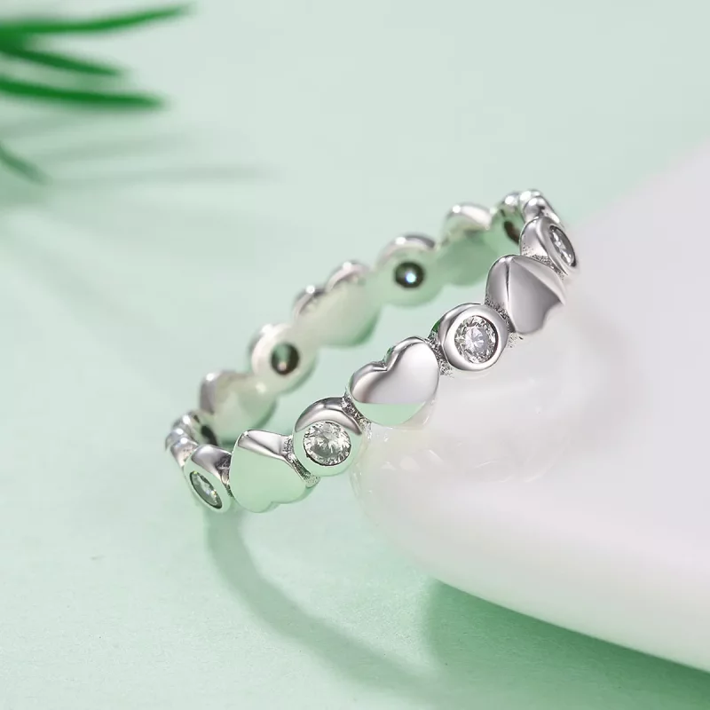 (imagen para) Anillo de Plata Estilo Pandora Mi Corazón Brilla - SCR164 - Ver 6