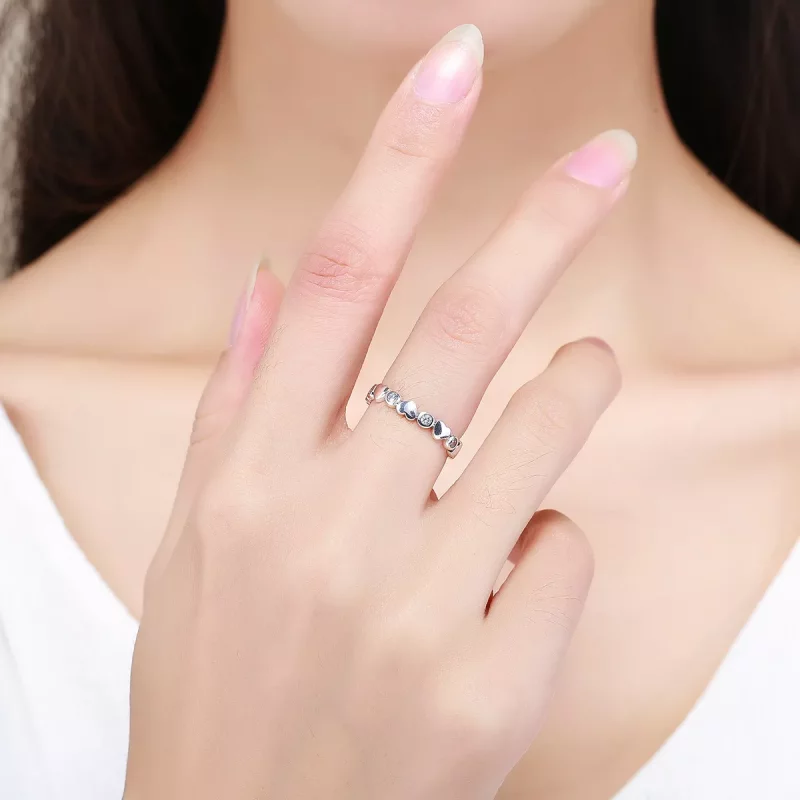 (imagen para) Anillo de Plata Estilo Pandora Mi Corazón Brilla - SCR164 - Ver 7