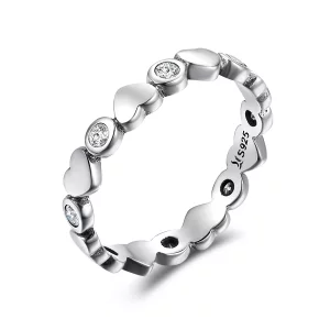 Anillo de Plata Estilo Pandora Mi Corazón Brilla - SCR164 (imagen para) Anillo de Plata Estilo Pandora Mi Corazón Brilla - SCR164