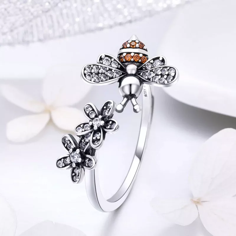(imagen para) Anillo de plata estilo Pandora Story of The Bee - SCR422 - Ver 2