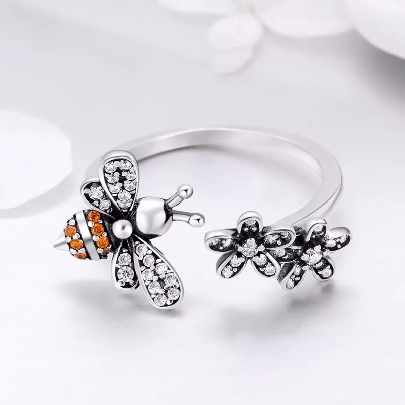 (imagen para) Anillo de plata estilo Pandora Story of The Bee - SCR422 - Ver 3