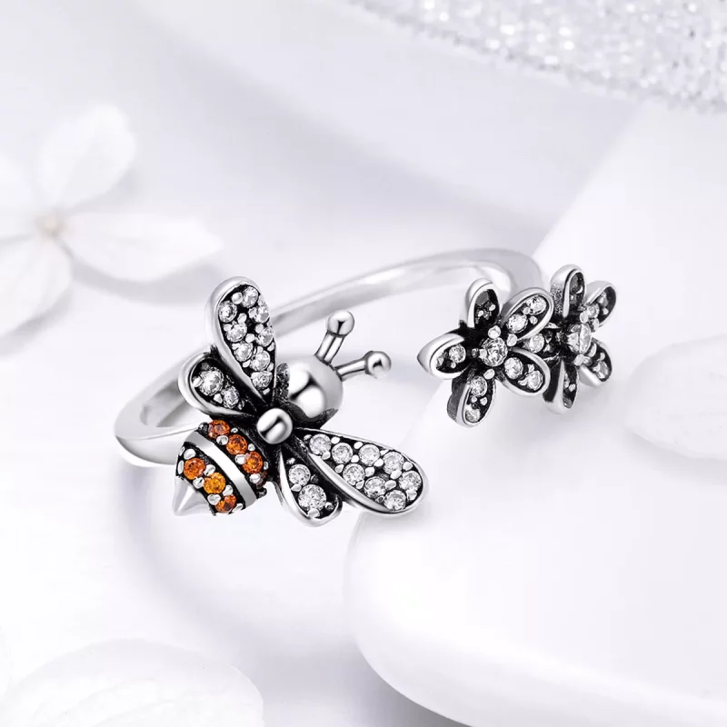 (imagen para) Anillo de plata estilo Pandora Story of The Bee - SCR422 - Ver 4