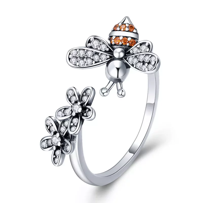 (imagen para) Anillo de plata estilo Pandora Story of The Bee - SCR422