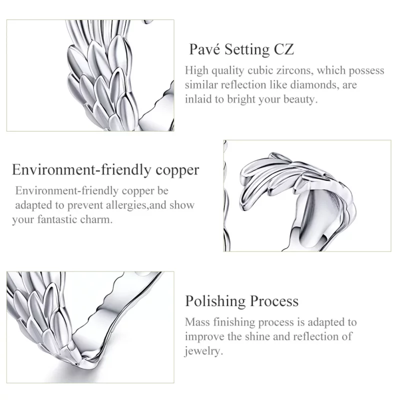 (imagen para) Anillo de plata Pandora Style Alas de Esperanza - SCR512 - Ver 3