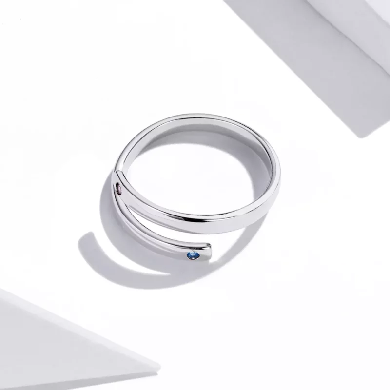 (imagen para) Anillo doble abierto grabado estilo Pandora - SCR747 - Ver 4