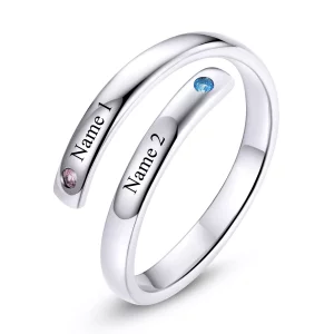 Anillo doble abierto grabado estilo Pandora - SCR747 (imagen para) Anillo doble abierto grabado estilo Pandora - SCR747