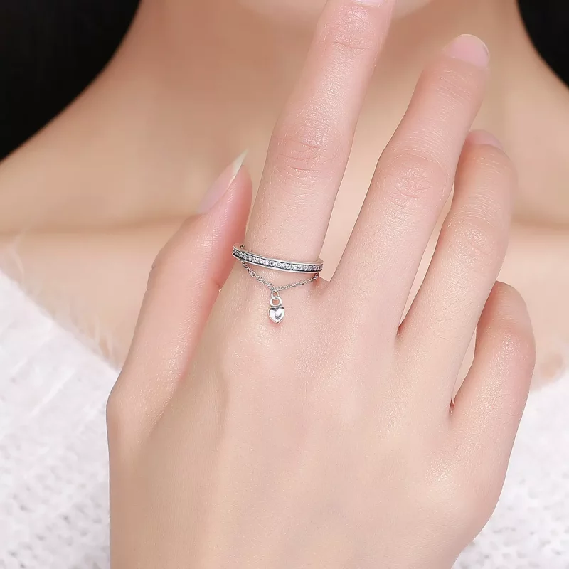 (imagen para) Anillo especial de plata con estilo Pandora - SCR291 - Ver 3