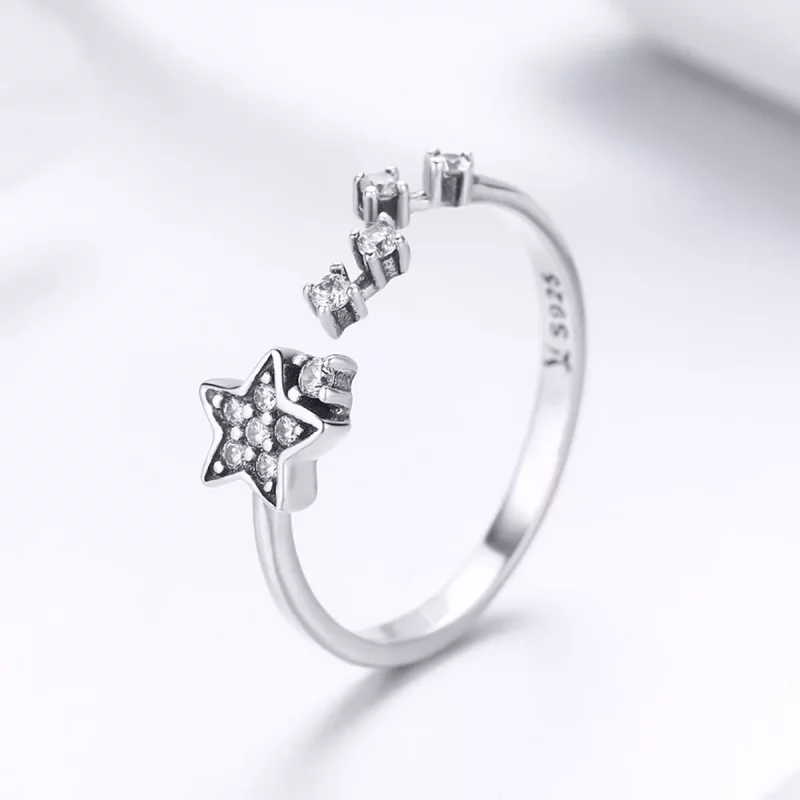 (imagen para) Anillo estilo Pandora de plata con el secreto de las estrellas - SCR440 - Ver 2