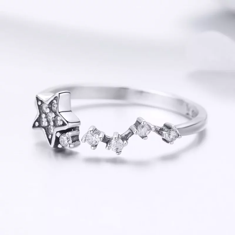 (imagen para) Anillo estilo Pandora de plata con el secreto de las estrellas - SCR440 - Ver 3
