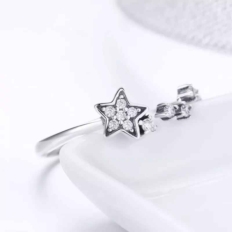 (imagen para) Anillo estilo Pandora de plata con el secreto de las estrellas - SCR440 - Ver 4
