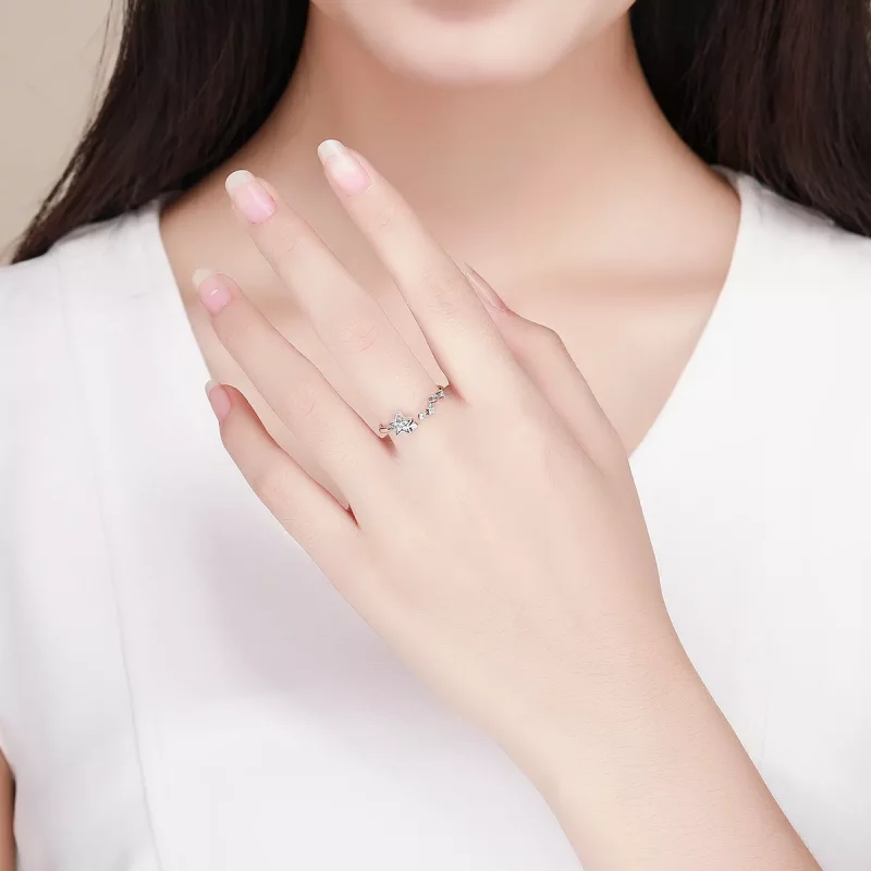 (imagen para) Anillo estilo Pandora de plata con el secreto de las estrellas - SCR440 - Ver 5