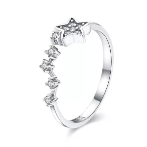 Anillo estilo Pandora de plata con el secreto de las estrellas - SCR440 (imagen para) Anillo estilo Pandora de plata con el secreto de las estrellas - SCR440
