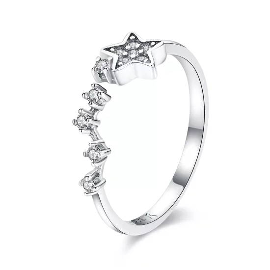 (imagen para) Anillo estilo Pandora de plata con el secreto de las estrellas - SCR440