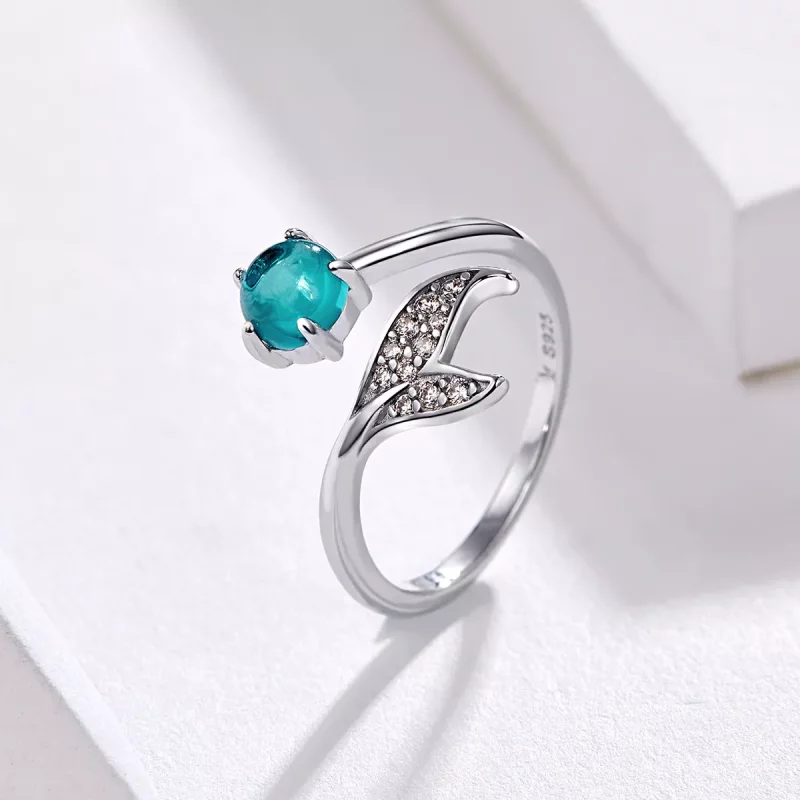 (imagen para) Anillo estilo Pandora de Plata con Lágrima de Sirena - SCR515 - Ver 2