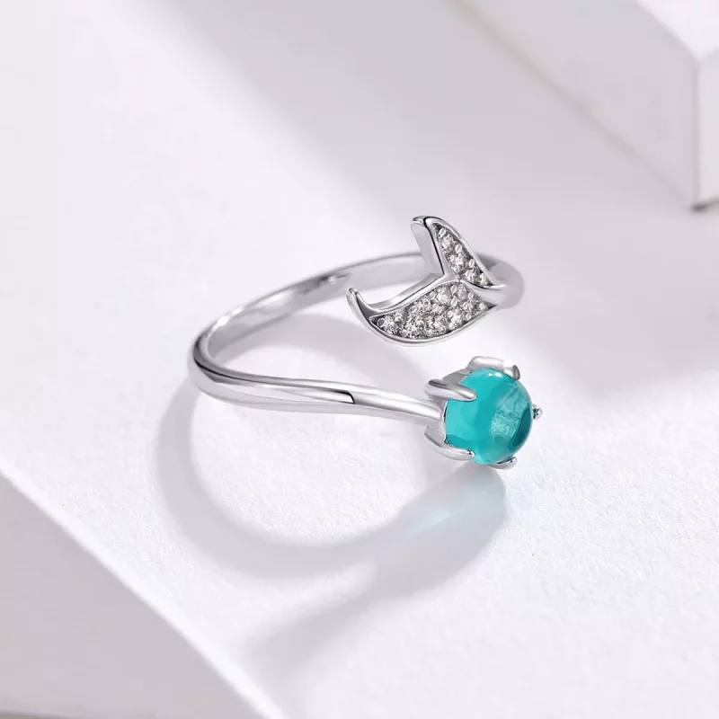 (imagen para) Anillo estilo Pandora de Plata con Lágrima de Sirena - SCR515 - Ver 5
