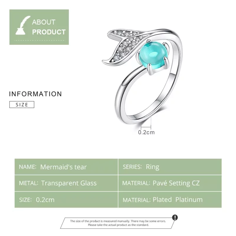 (imagen para) Anillo estilo Pandora de Plata con Lágrima de Sirena - SCR515 - Ver 9