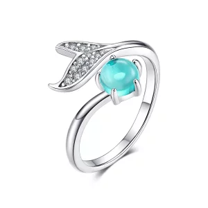 (imagen para) Anillo estilo Pandora de Plata con Lágrima de Sirena - SCR515