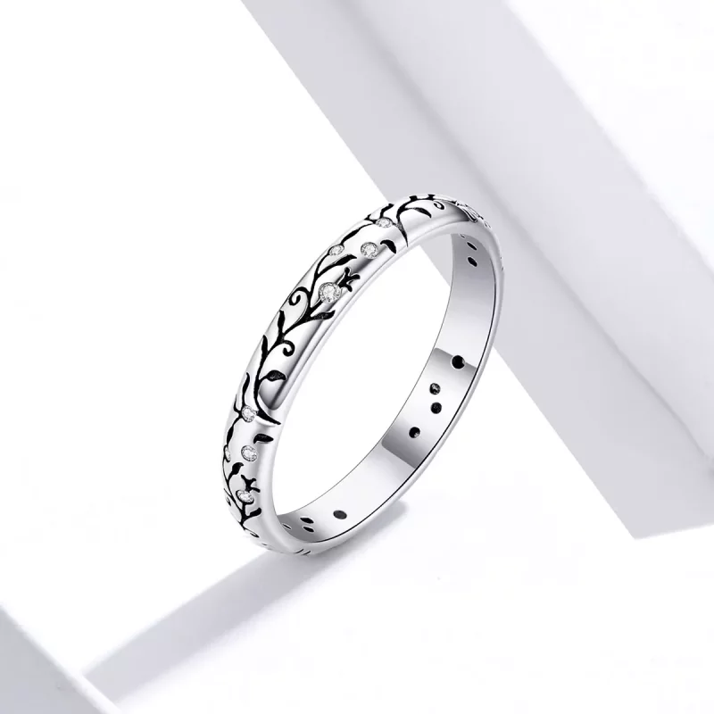 (imagen para) Anillo estilo Pandora de plata vintage con diseño de vid - SCR659 - Ver 2