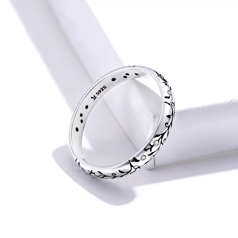 (imagen para) Anillo estilo Pandora de plata vintage con diseño de vid - SCR659 - Ver 3