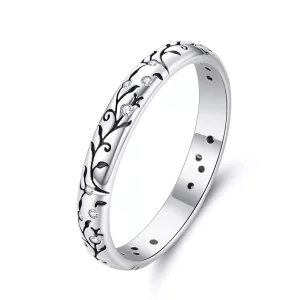 (imagen para) Anillo estilo Pandora de plata vintage con diseño de vid - SCR659