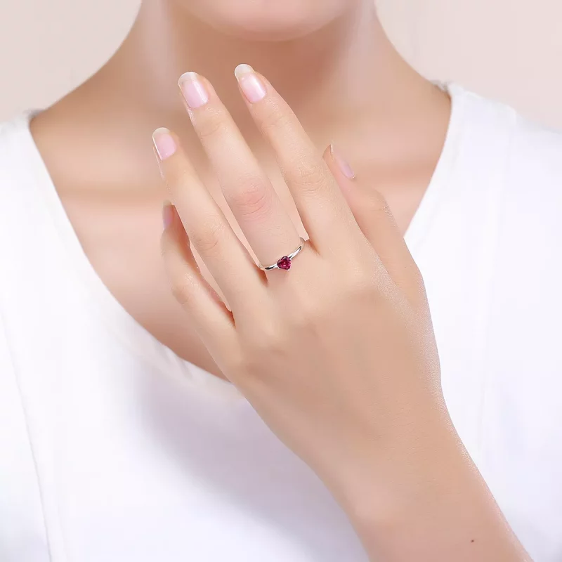 (imagen para) Anillo estilo Pandora en plata con latidos del corazón - SCR389 - Ver 5