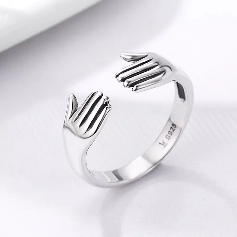 (imagen para) Anillo estilo Pandora plateado Give Me A Hug - SCR136 - Ver 4