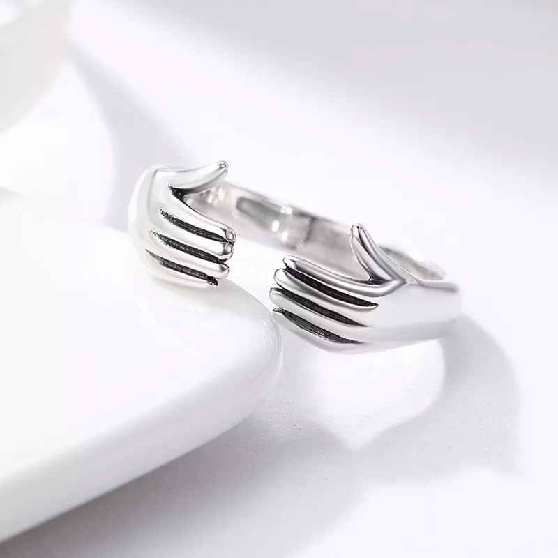 (imagen para) Anillo estilo Pandora plateado Give Me A Hug - SCR136 - Ver 5