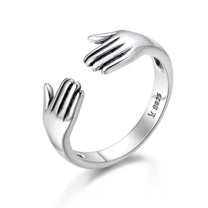 (imagen para) Anillo estilo Pandora plateado Give Me A Hug - SCR136