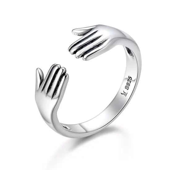 (imagen para) Anillo estilo Pandora plateado Give Me A Hug - SCR136