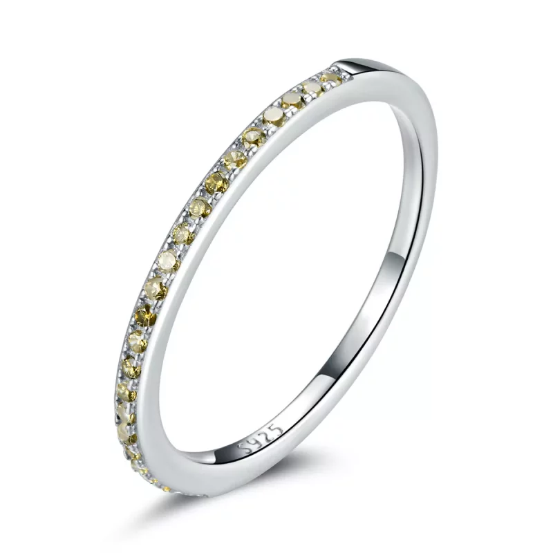 (imagen para) Anillo estilo Pandora Reina Honorable con Halo - SCR740-YE