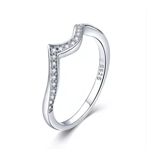(imagen para) Anillo plateado de estilo Pandora con forma afilada - SCR469