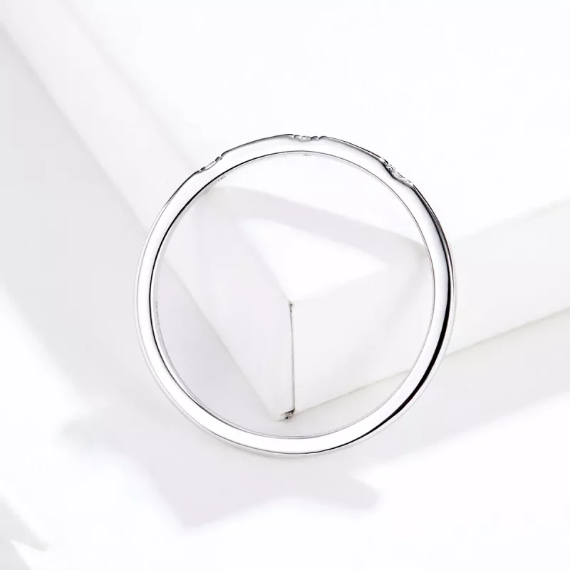 (imagen para) Anillo plateado de estilo Pandora Slim - SCR591 - Ver 2