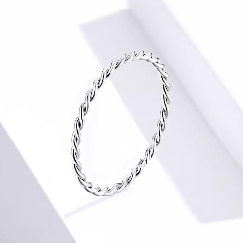 (imagen para) Anillo plateado de estilo Pandora Slim - SCR640 - Ver 2