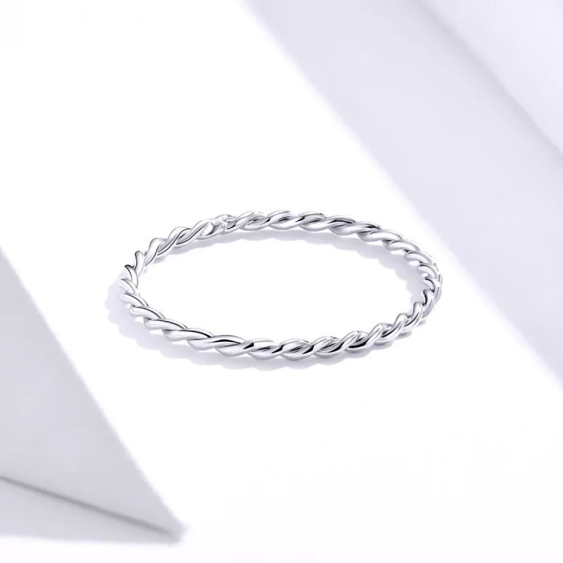 (imagen para) Anillo plateado de estilo Pandora Slim - SCR640 - Ver 3
