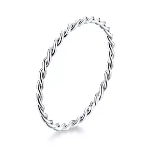 (imagen para) Anillo plateado de estilo Pandora Slim - SCR640