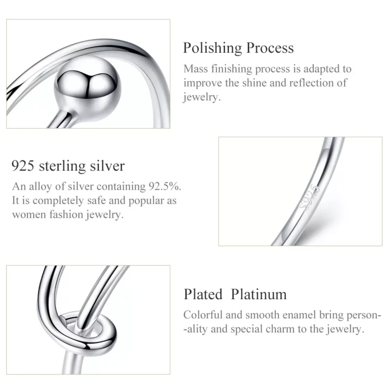 (imagen para) Anillo sencillo de plata estilo Pandora - SCR520 - Ver 3