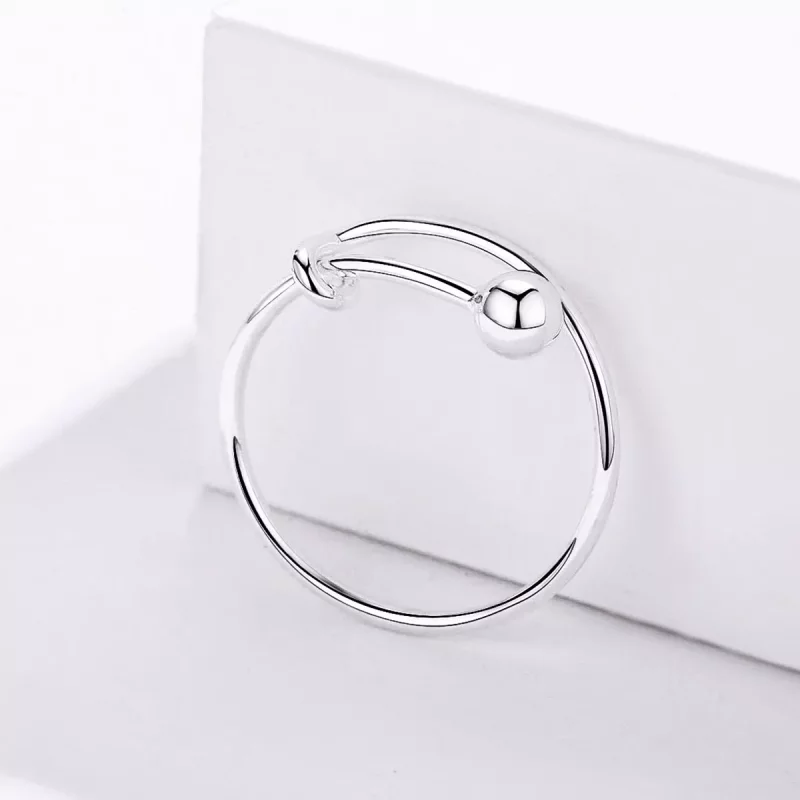 (imagen para) Anillo sencillo de plata estilo Pandora - SCR520 - Ver 4