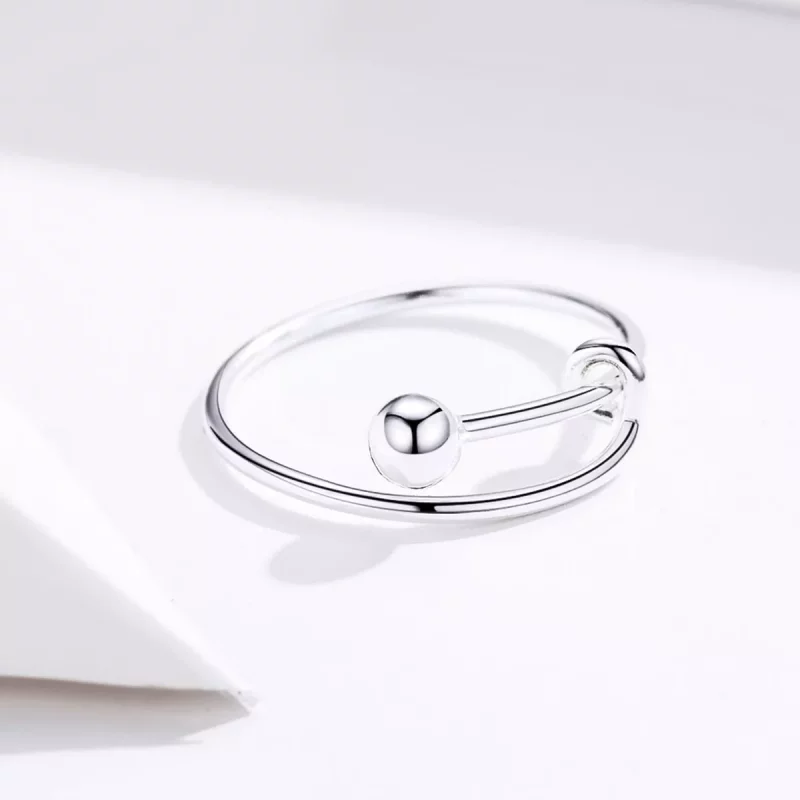 (imagen para) Anillo sencillo de plata estilo Pandora - SCR520 - Ver 5