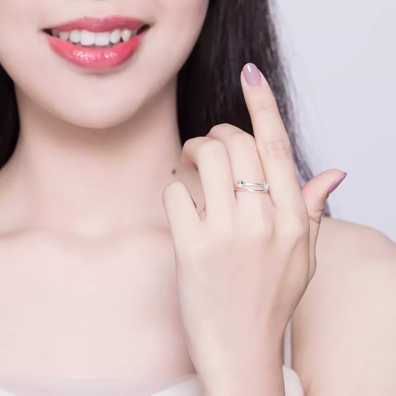 (imagen para) Anillo sencillo de plata estilo Pandora - SCR520 - Ver 6