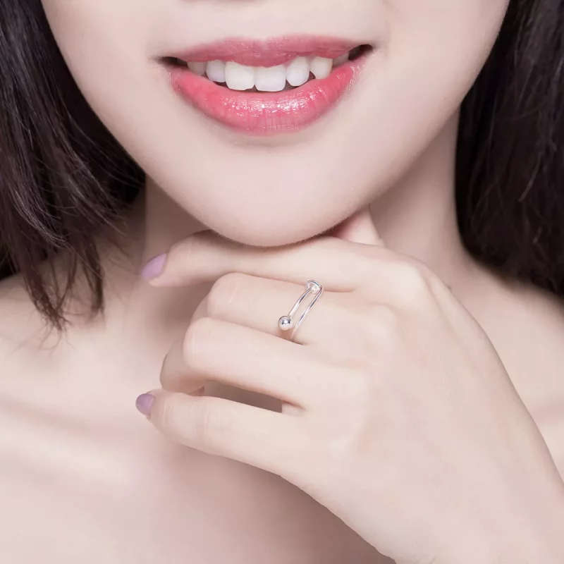 (imagen para) Anillo sencillo de plata estilo Pandora - SCR520 - Ver 8
