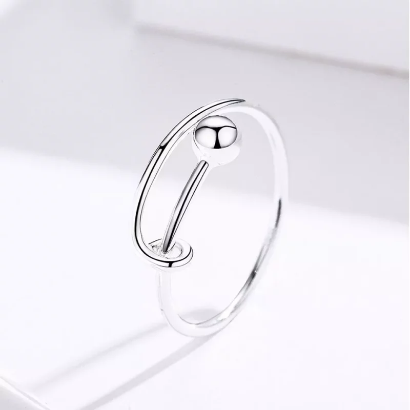 (imagen para) Anillo sencillo de plata estilo Pandora - SCR520 - Ver 9